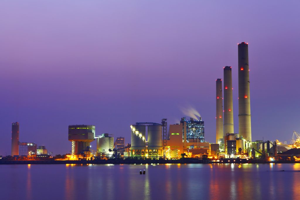 Power plant at night